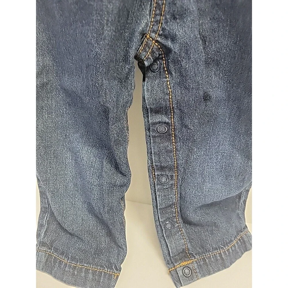 Carter's Blue Denim Embroidered‎ Bib Overalls - Size 18 months